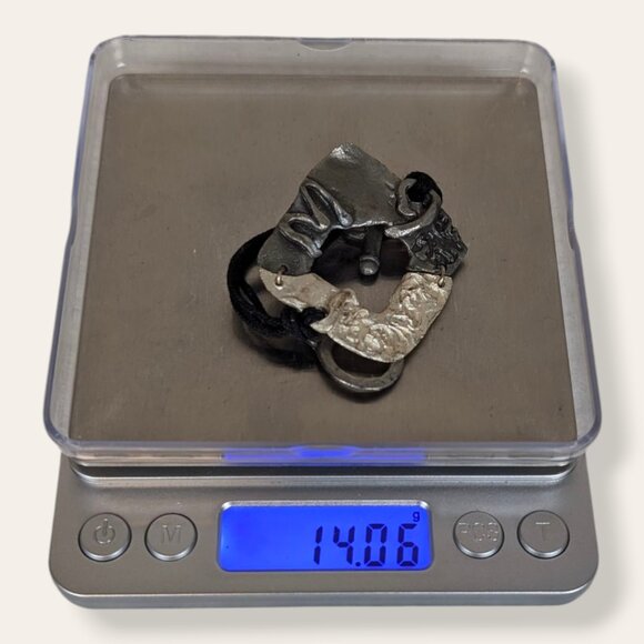 V. Distressed Metal Square Bracelet - Picture 5 of 5